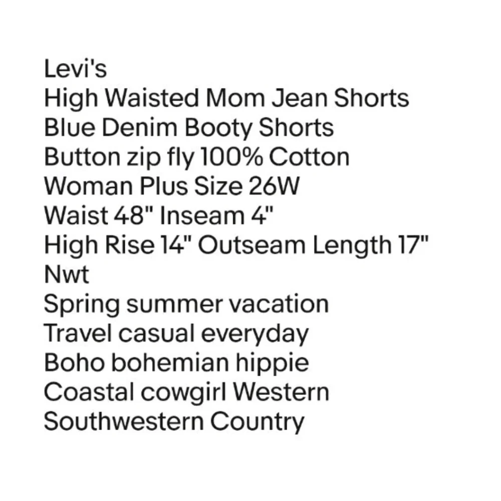 Levi's Mom Jean Shorts Blue Denim High Waisted Relaxed Fit Plus Sz 26W 48/4